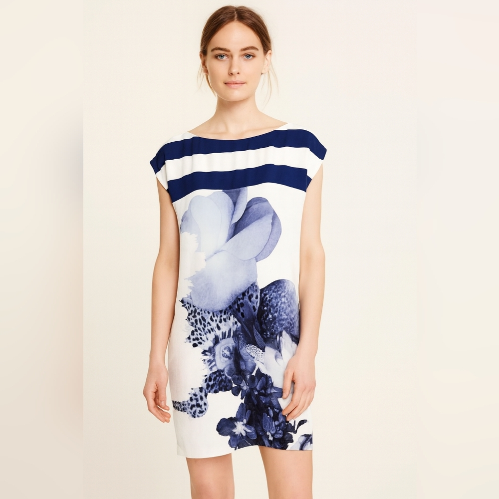 Tibi 100% Silk Sleeveless Lined Floral Dress Size 10